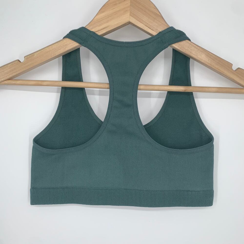 Lively Seamless Ribbed Racerback Bralette Sports Bra in Harbor Green - Picture 5 of 8